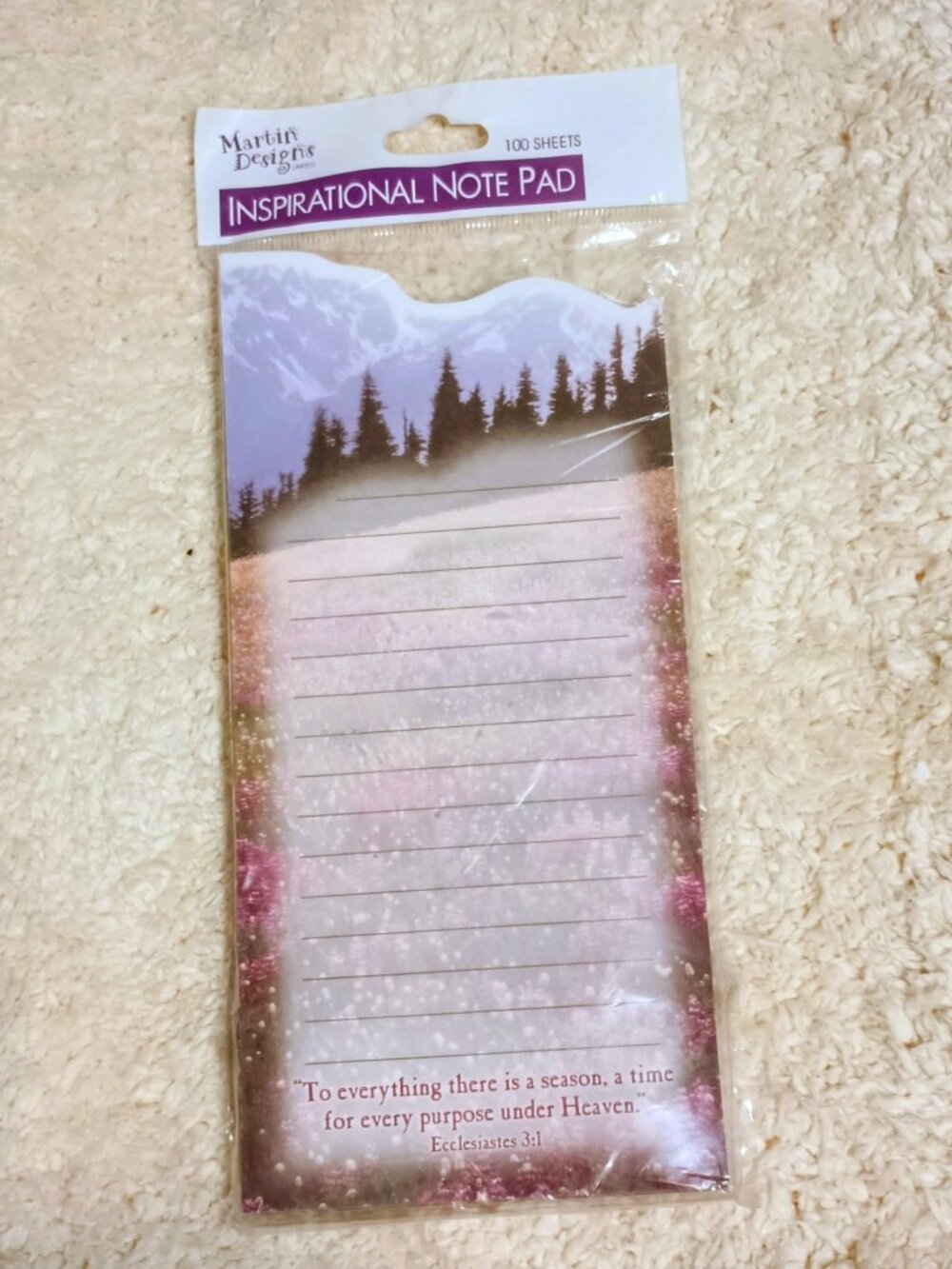 NEW & UNUSED 2003 Martin Designs Inspirational Ecclesiastes 3:1 Note Pad